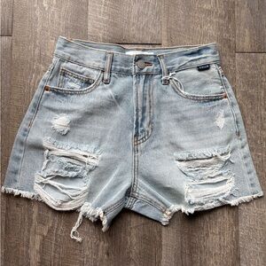 Cello Women's Ripped Jean Shorts - Light Blue